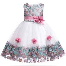 Kids Girl Dress Embroidery Flower Party Princess Prom Formal Clothes 3 8 Years