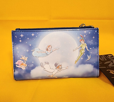 Loungefly Disney Peter Pan Second Star Flying Over City Flap Wallet NEW