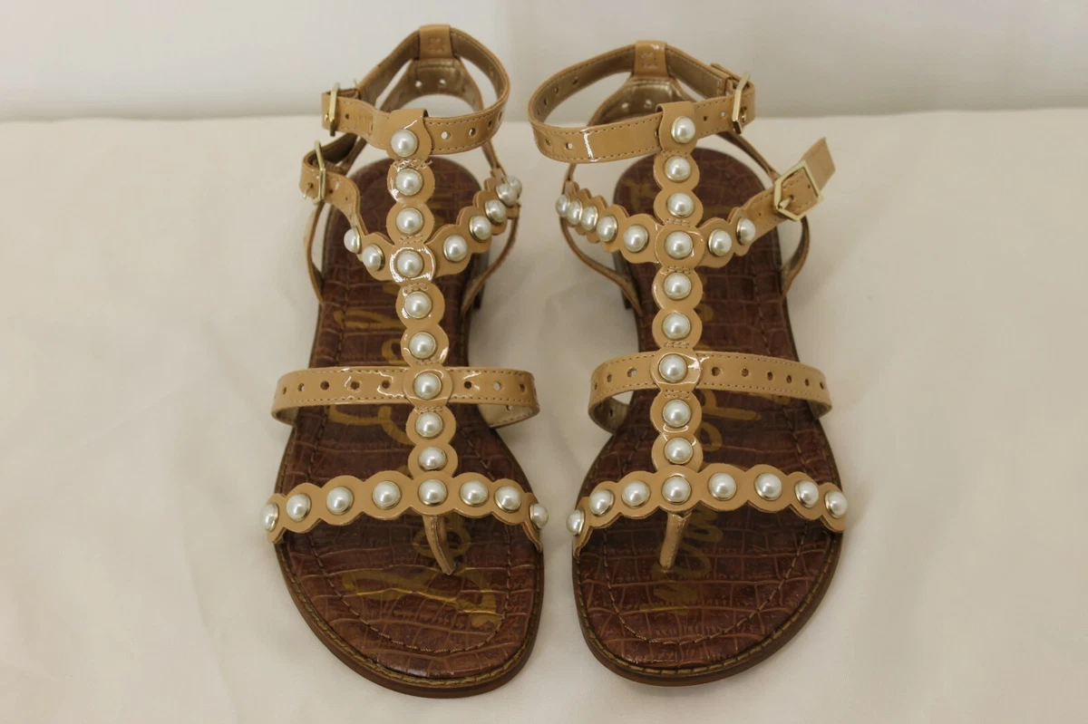 SAM EDELMAN ELISA SANDALS SIZE 7 NWT COLOR NATURAL BROWN TWO