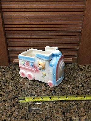 Vintage Nancy Pew Nursery Planter Teddy Bear - Train BS-1.14