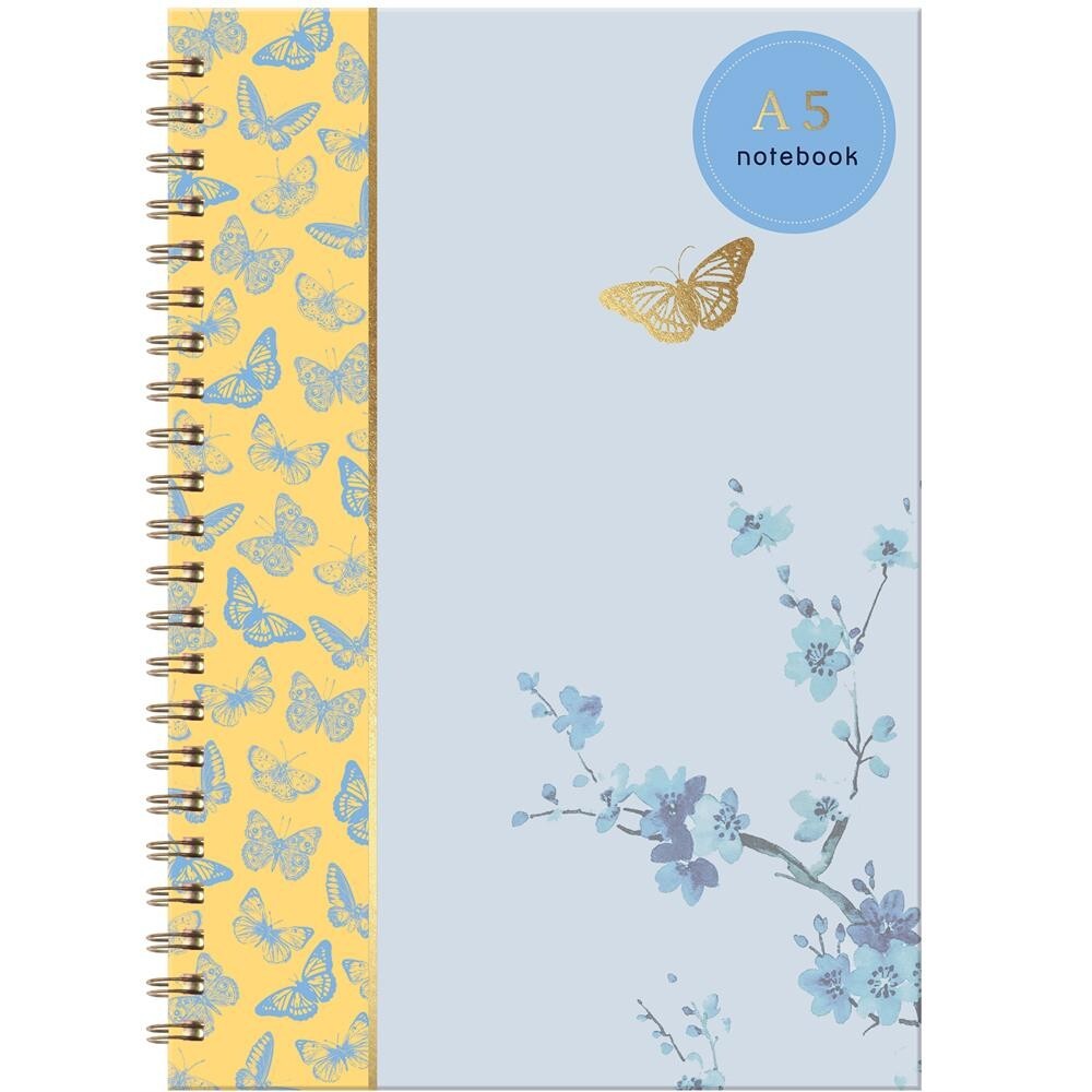 A5 Lined Wiro  Soft Cover Notebook Notepad Ruled Noted Journal Diary Book gold
