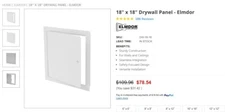 Elmdor Wall and Ceiling Access Panel Metal 18" x 18" DW18X18PC-SDL