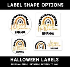 Rainbow Spider Personalized Halloween Stickers  Kids Halloween Favor Stickers