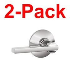 SCHLAGE 2-Pack Latitude Bright Chrome Passage Hall/Closet Door Handle Set