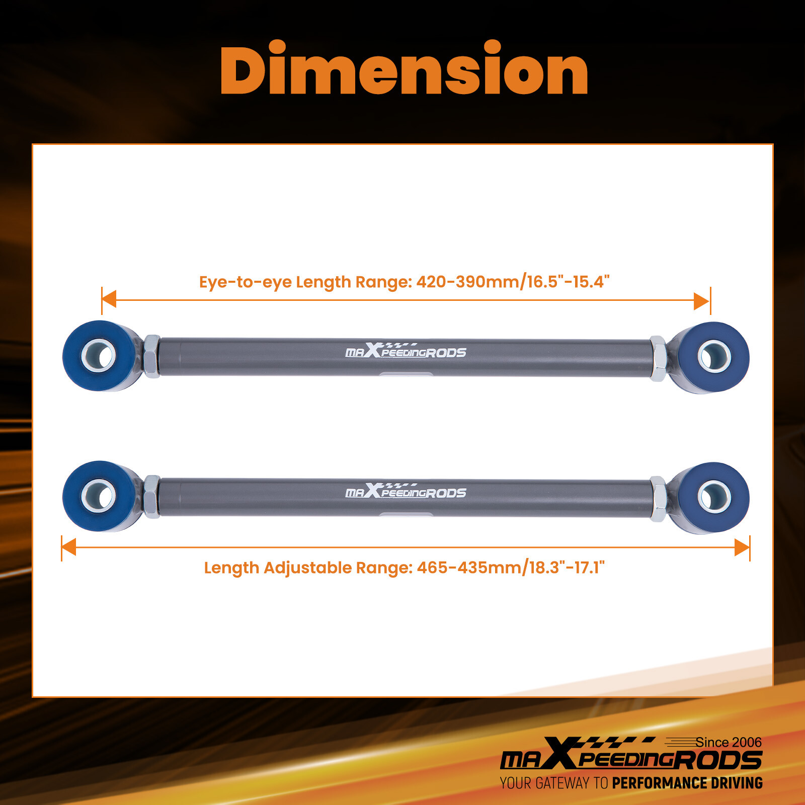 Adjustable Rear Strut Rods with Poly Bushings for 1963-1979 Chevy ...