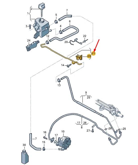 VW TRANSPORTER VI T6 Power Steering Cooling Pipe 7E0422896H NEW 