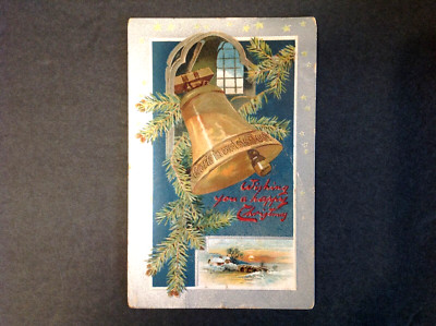 Antique Embossed Christmas Postcard Raphael Tuck - 1908 Used