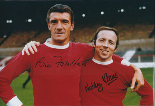 Bill FOULKES & Nobby STILES Double Signed Autograph Photo AFTAL COA Man Utd RARE - Picture 1 of 1