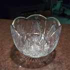 Mikasa Crystal Scalloped Gold Rim Bowl — photo 1