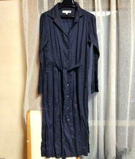 UNIQLO x Ines de la Fressange Navy Long Sleeve Cotton Linen Dress M New