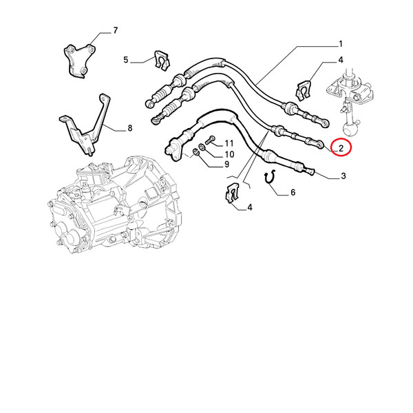 Fiat Original Cavo Comando Flessibile Auswahl Schaltgetriebe 46406227-image
