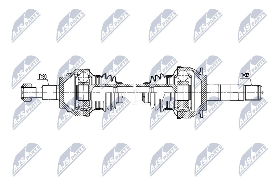 Driveshaft Rear Axle Right Automatic Transmission NPW-ME-198 NTY - Image 2