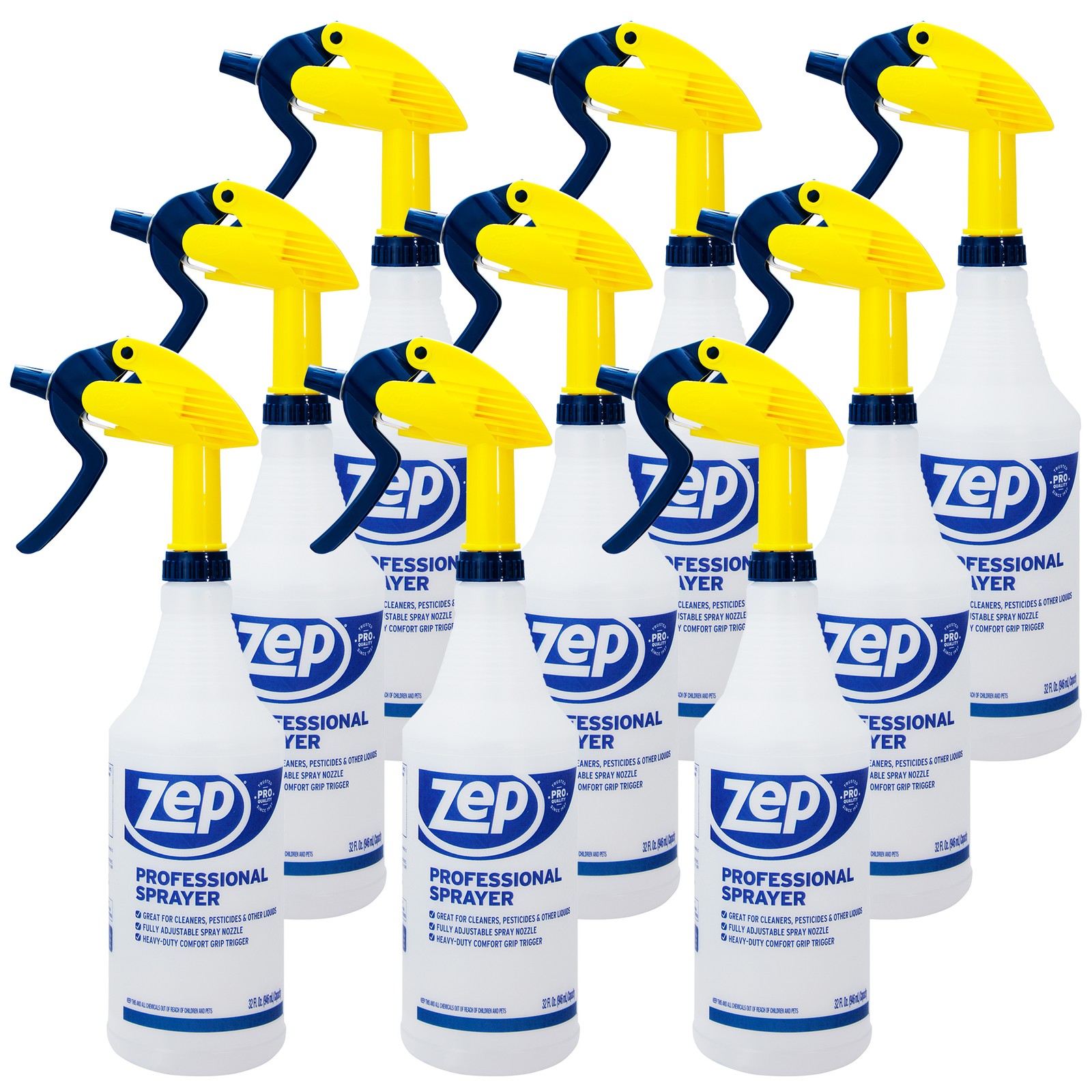 Zep Vinegar Pro Multi-Surface Cleaner (Case of 4) & Professional Sprayer Bottle