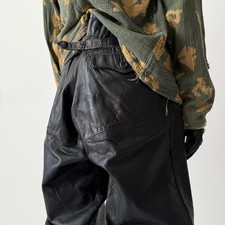 Vintage 1940s WW2 Era European Army Motorcycle Leather Buckle Backe Pants