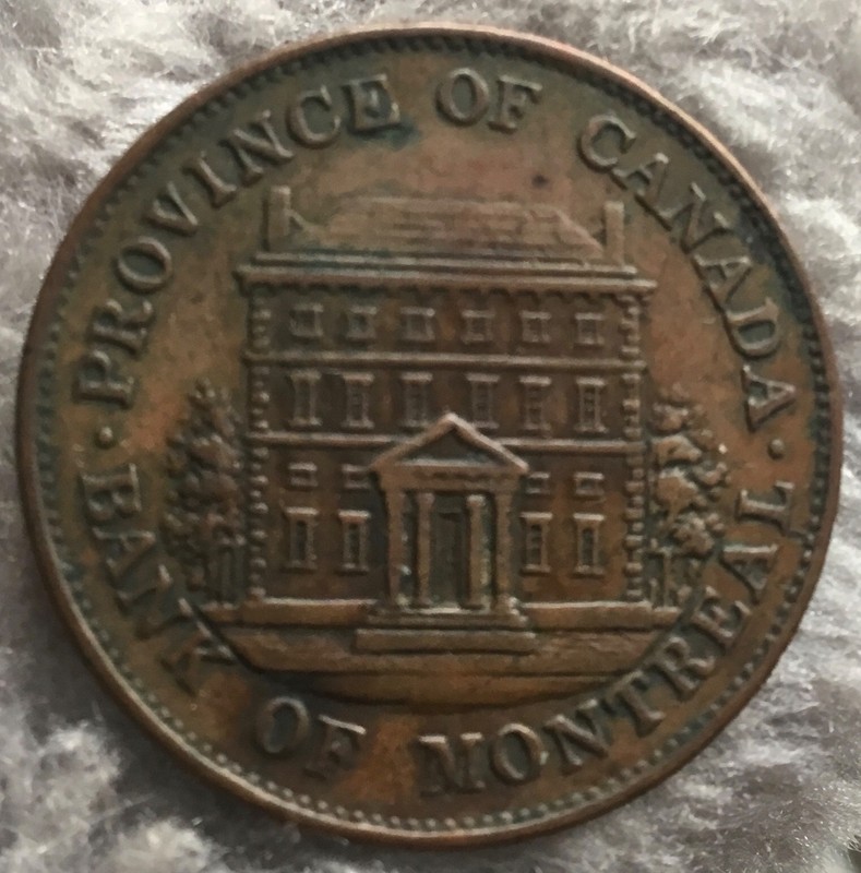 1844 Bank of Montreal 1/2 Penny token