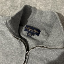brooks brothers XL supima cotton 1/4 zip sweater Gray
