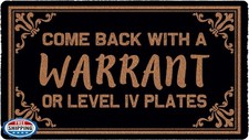 Come Back with A Warrant Welcome Mats for Front Door Mat Holiday