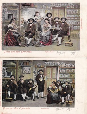 Gruss aus dem Egerland Lot 2 AK 1905 Volkstrachten Ceska Tschechien 2603066