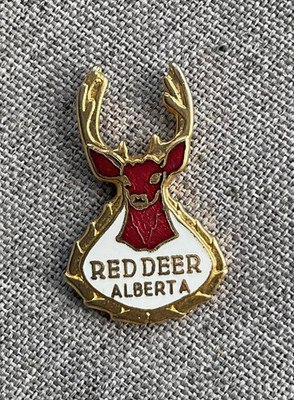 Rothirsch Alberta Vintage Emaille Anstecknadel Anstecker Brosche