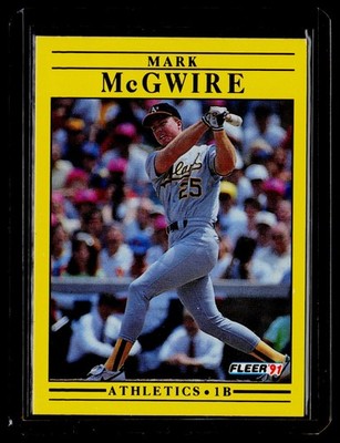 1991 Fleer #17b Mark McGwire : Wax/Cello Pack version: America hyphenated BS61