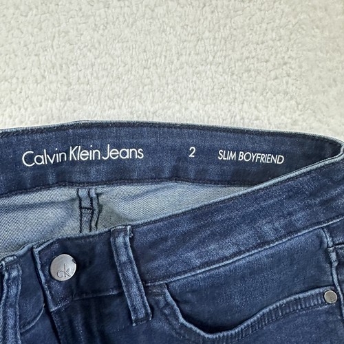 Jeans Calvin Klein para mujer talla 2 ajustados boyfriend azul denim - Imagen 8 de 13