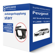 TowCar Anhängerkupplung starr für PEUGEOT 407 Break SW (Kombi) Typ 6E / 6D TOP