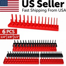 6pcs Socket Organizer Tray Set Hold 90 Metric76 Sae Socket 14 38 12 Drive