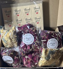 WEDDING CONFETTI~250g DRIED FLOWER AND ROSES & 30 PAPER CONES
