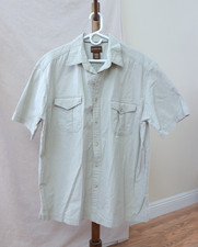 St John's Bay Short Sleeves 100% Cotton Button Down Shirt Size XL