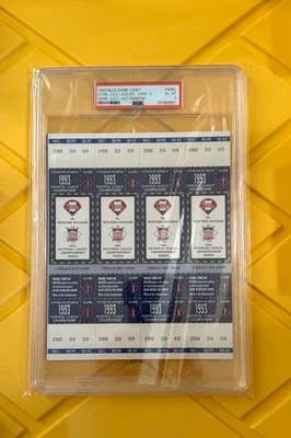 1993 NLCS Ticket Panel Games 1/2/6/7 Phillies To World Series PSA 6 EX-MT, POP 1 - Image 1 of 3