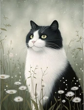 Tuxedo Cat | A4 Mulberry Rice Paper | Paper for Decoupage