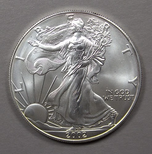 2002 $1 American Silver Eagle coin - BU