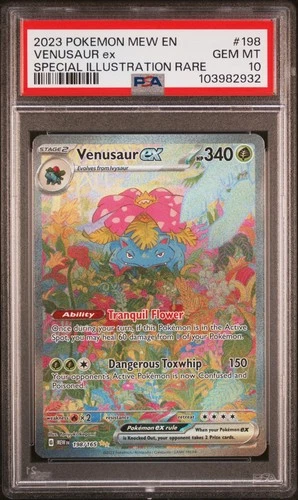 POKEMON 2023 VENUSAUR ex SPECIAL ILLUSTRATION RARE MEW EN-151 #198 PSA 10