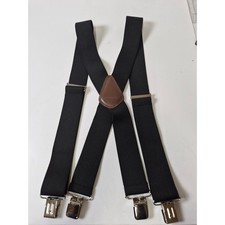 Carhartt Mens Utility Suspenders Black Heavy Duty Adjustable X-Back Metal Clips
