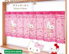 Sanrio Hello Kitty Cafe Curtain for Small Windows 155×50cm Pink Cute Japan