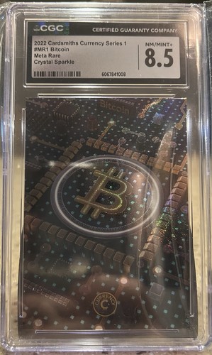 2022 Cardsmiths Currency Series 1 BITCOIN #MR1 Crystal Sparkle Meta Rare CGC 8.5