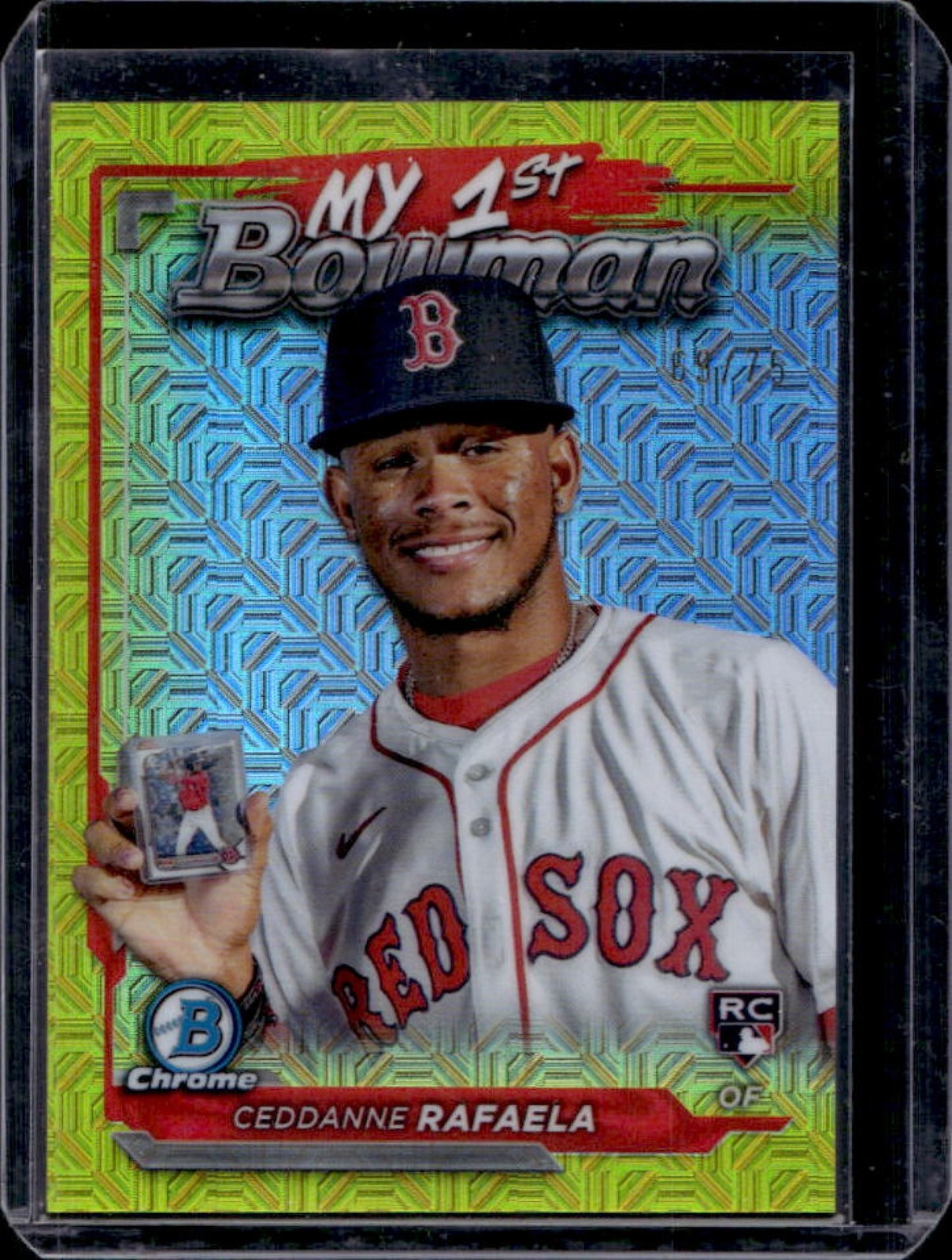 2024 Bowman Chrome Ceddanne Rafaela My 1st Mega Box RC Yellow Mojo Refractor /75