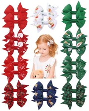 20PCS 2.4 Baby Hair Clips Small Bows Fully Lined Grosgrain Boutique Solid Rib...