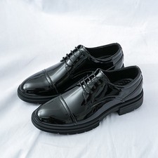 Mens Patent Leather Pointed Toe Lace Up Business Formal Oxfords Wedding Shoes Sz