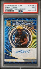 2024 PANINI DONRUSS ELITE TURN OF THE CENTURY AUTOS BLUE BLAKE CORUM 24/25 PSA 9