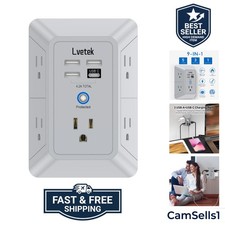 Outlet Extender, Surge Protector Outlet with 5-Multi Plug Outlet and 4 USB Po...