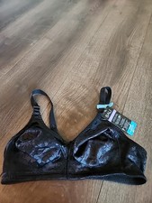 NWT BALI Double SUPPORT WIREFREE BRA DF3372 BLACK 36C