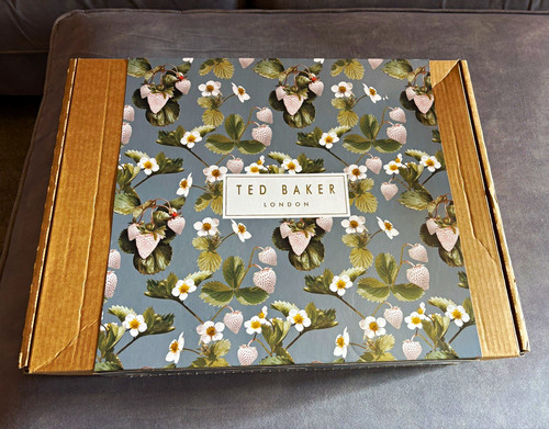 Ted Baker Small Icon Bag Grey Floral PVC Tote, Logo, Inner Pockets, Dust Bag