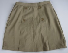 LANDS END Khaki School Uniform Ponte Button Front Skort Girls 16 NEW 