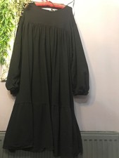 BOOHOO Women's 10  SMOCK DRESS black long sleeve