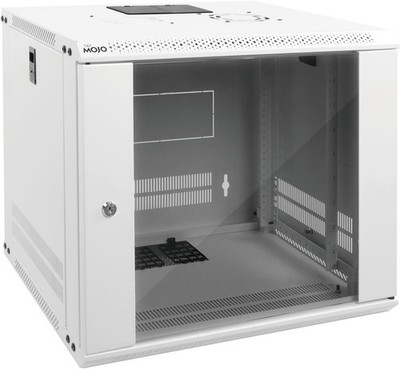 Tecmojo 9U Wall Mount Network Rack Cabinet 19'' Locking Glass Door White