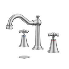 8 Inch Widespread Bathroom Sink Faucet Brushed Nickel, 3 Hole 2 Cross Handles...
