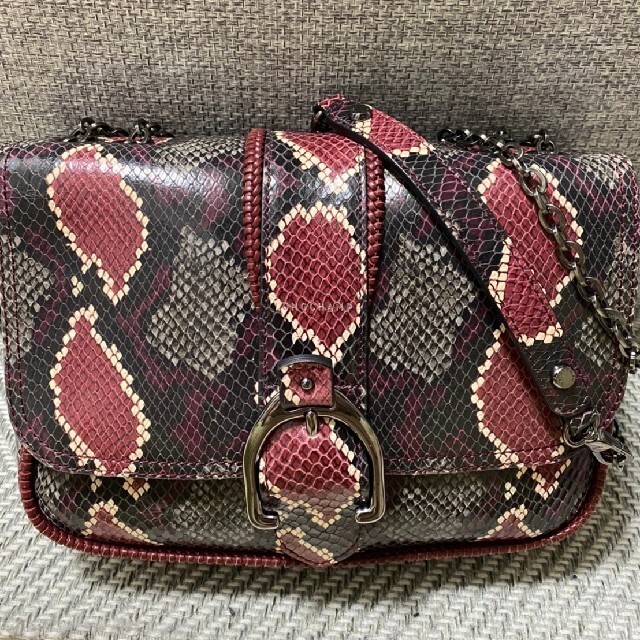Longchamp Python Pattern Amazone Shoulder Bag Red… - image 2
