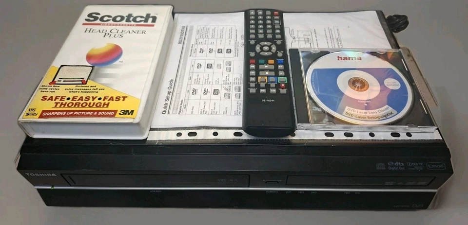 Toshiba RDXV59DTKB Copy VHS to DVD VHS DVD Recorder 250GB HDD New Remote & Guide - Image 2 of 4