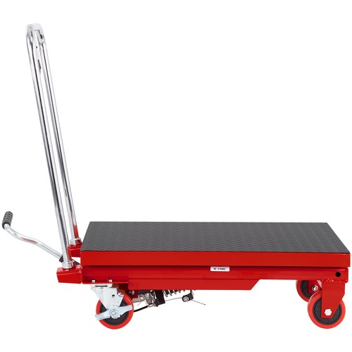 Tischwagen mit hydraulischem Hub 500 lbs manueller Scherenhubtisch 28,5 Zoll Rot - Bild 10 von 12